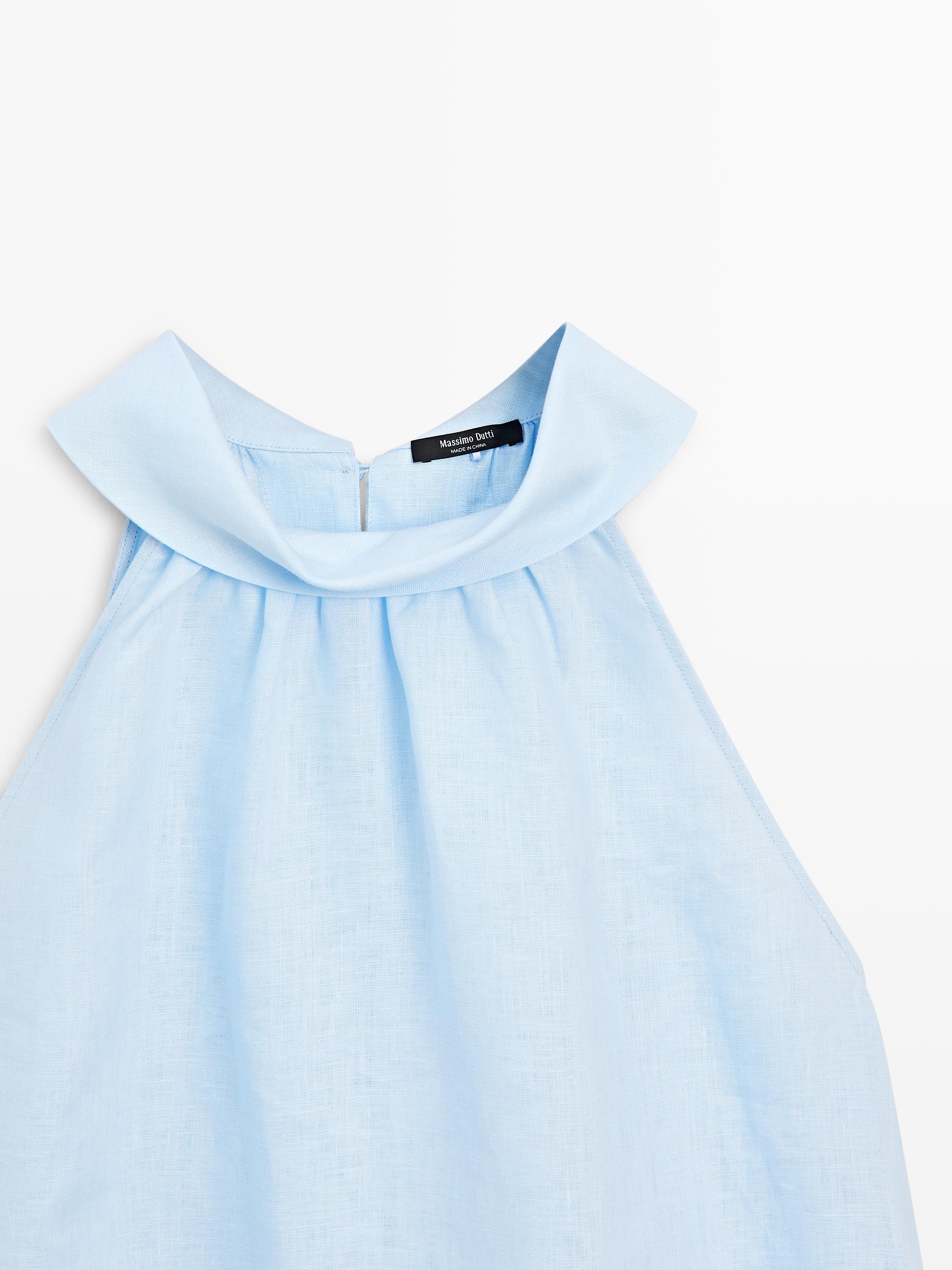 100% linen halterneck top